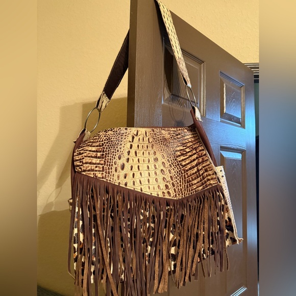 Brown Fringe Shoulder Bag - Picture 1 of 4